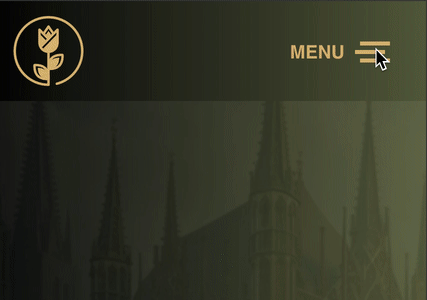 menu text and close example