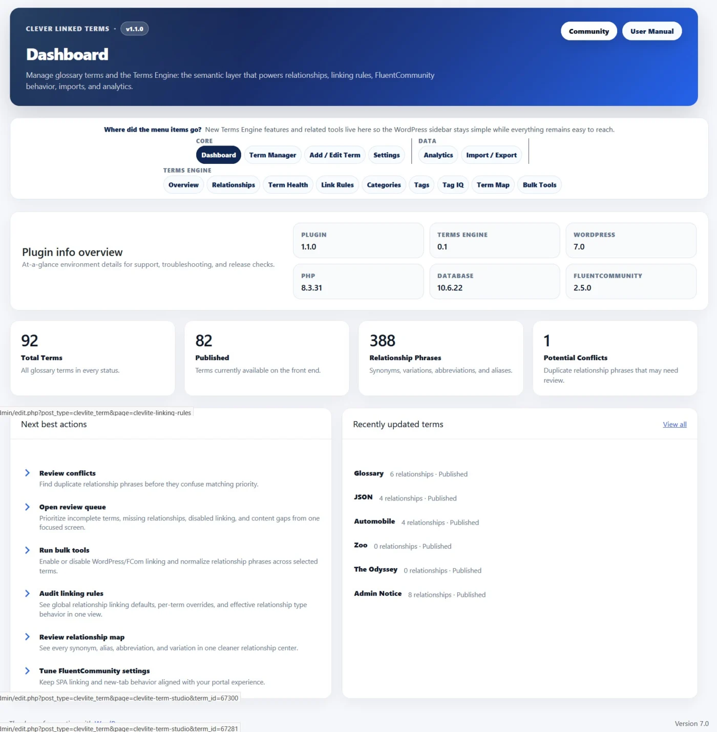 🧠 Clever Linked Terms v1.1.0 — Terms Engine, Semantic Relationships, Term Maps, Better Glossary Control, and More