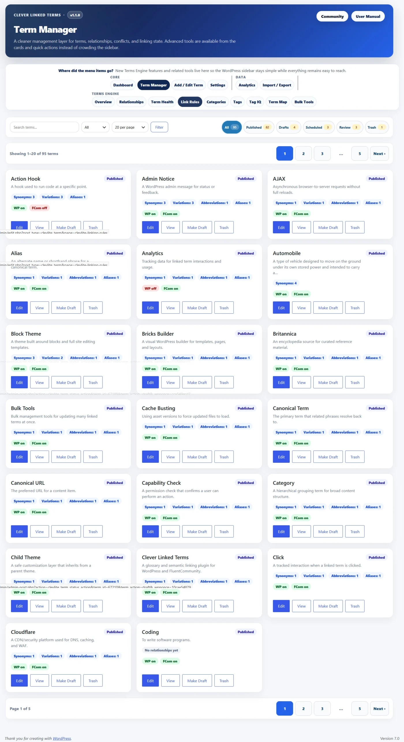 🧠 Clever Linked Terms v1.1.0 — Terms Engine, Semantic Relationships, Term Maps, Better Glossary Control, and More